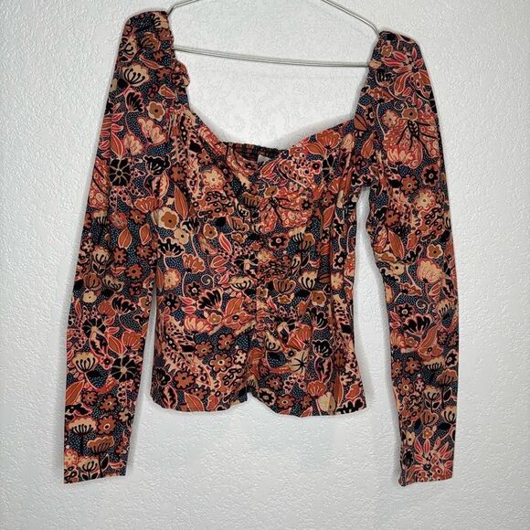 NWT ALC Chandler Sweetheart Top Navy/ Chestnut Size 10 - Picture 2 of 15